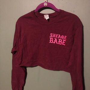 Savage babe crop top